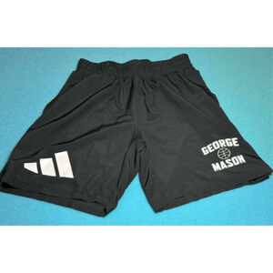 George Mason GMU Patriots Adidas Black Snap Warmup Basketball Shorts Sz M
